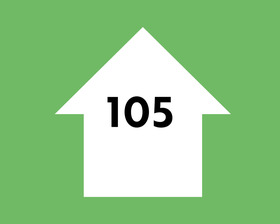 A house with the number 105 written in it.