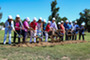 Weld County Commissioners, other officials, tossing dirt at the Hill-N-Park groundbreaking.