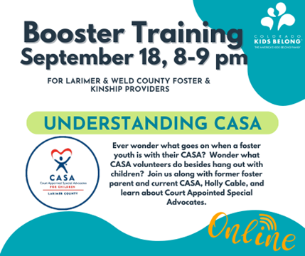 Booster Training flyer, containing information presented in body text