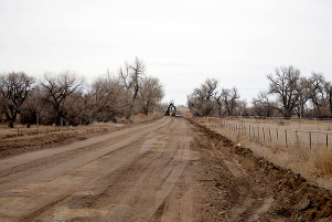 Construction equipment on Two Rivers Parkway.