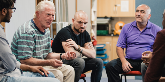 People talking in group session