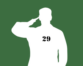 A silhouette of a soldier. Text reads "29."