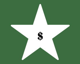 A star with a dollar sign in it.
