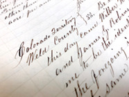 Pages in the early St. Vrain County book.