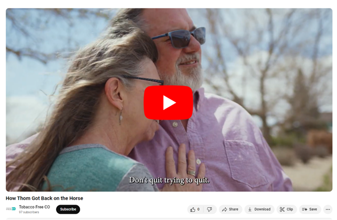 Still image from Tobacco Free Colorado video
