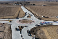 An aerial view of the roundabout as of Jan. 3, 2024.