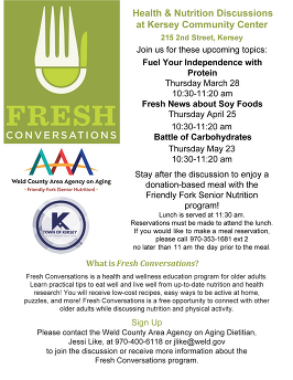 Flyer for Fresh Conversations featuring info from the body text