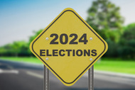 Road sign reading : "2024 elections."