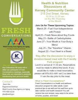 Flyer for summer Fresh Conversations classes, featuring all info found in body text