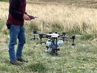 A drone in a field.