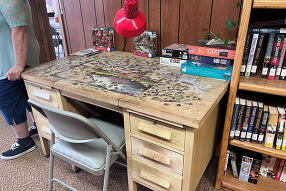 A puzzle table at the Pierce Senior Center.