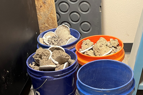 Rocks, dirt and soil in Public Works' soils lab.