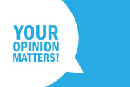 A thought bubble reading "your opinion matters."
