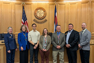 Staff from the Weld County Health Department with the board of commissioners