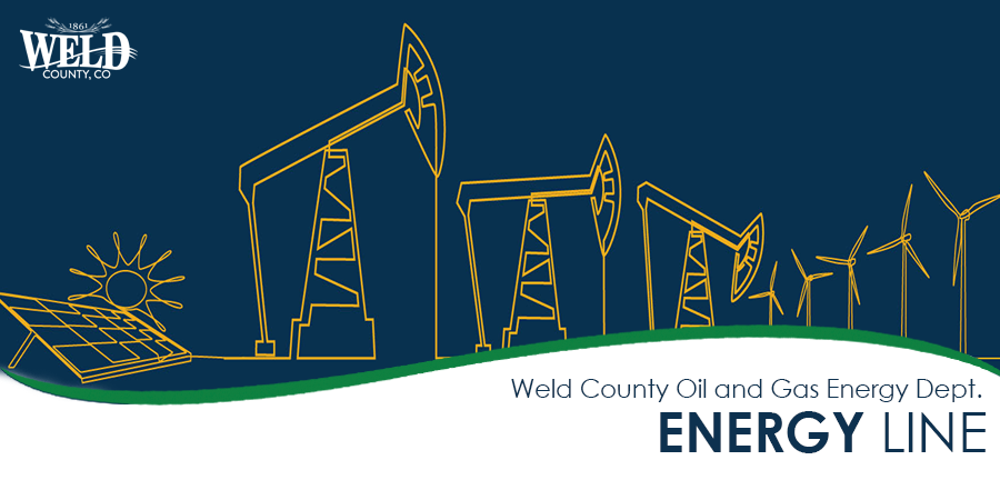 Decorative line art of solar panels, pump jacks and wind turbines.