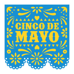 A banner that reads "Cinco de Mayo"