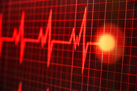 A picture of a heartbeat on a monitor.