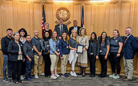 Weld County Department of Public Health and Environment employees with county commissioners
