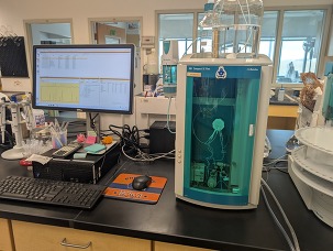 Lab equipment running tests