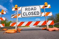 Road closed sign