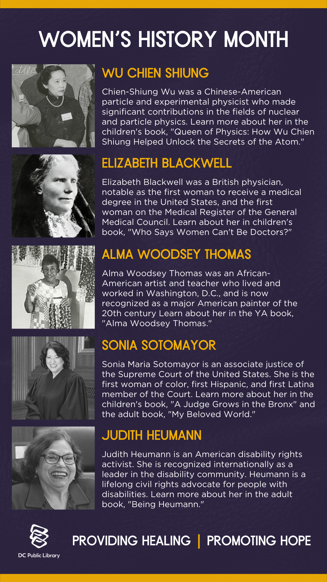 Women's History Month bios