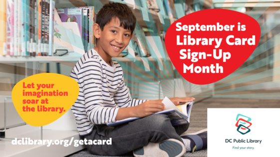 Library Card Sign-Up Month Graphic