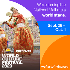 We're turning the National Mall into a world stage. Sept. 29 - Oct. 1. 