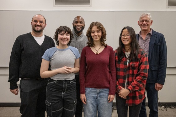 Mosaic Staff with 2024 Contest winners Fin Davis, Ruby Kodis, and Ruby Churches. Photo by Chris Banks.