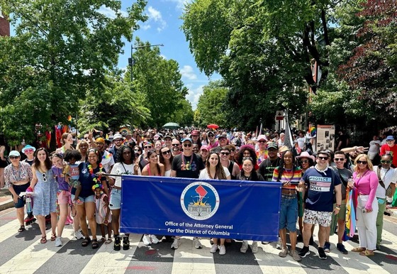 Office of the Attorney General DC walking in the Pride Parade