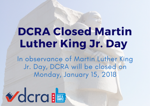 DCRA Closed on MLK Graphic