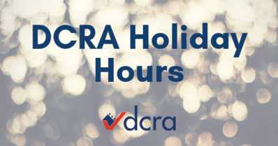 DCRA Holiday Closings Graphic for Christmas Day & New Year' Day