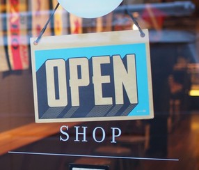 Open Shop Sign In Window