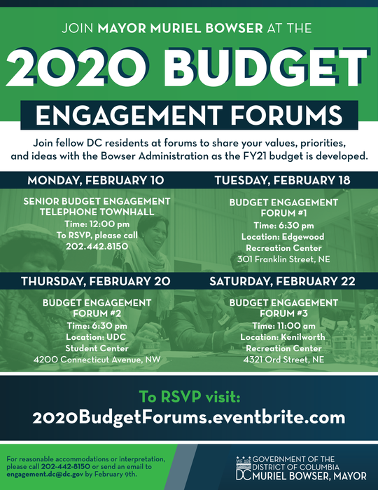 2020 Budget Engagement Forums