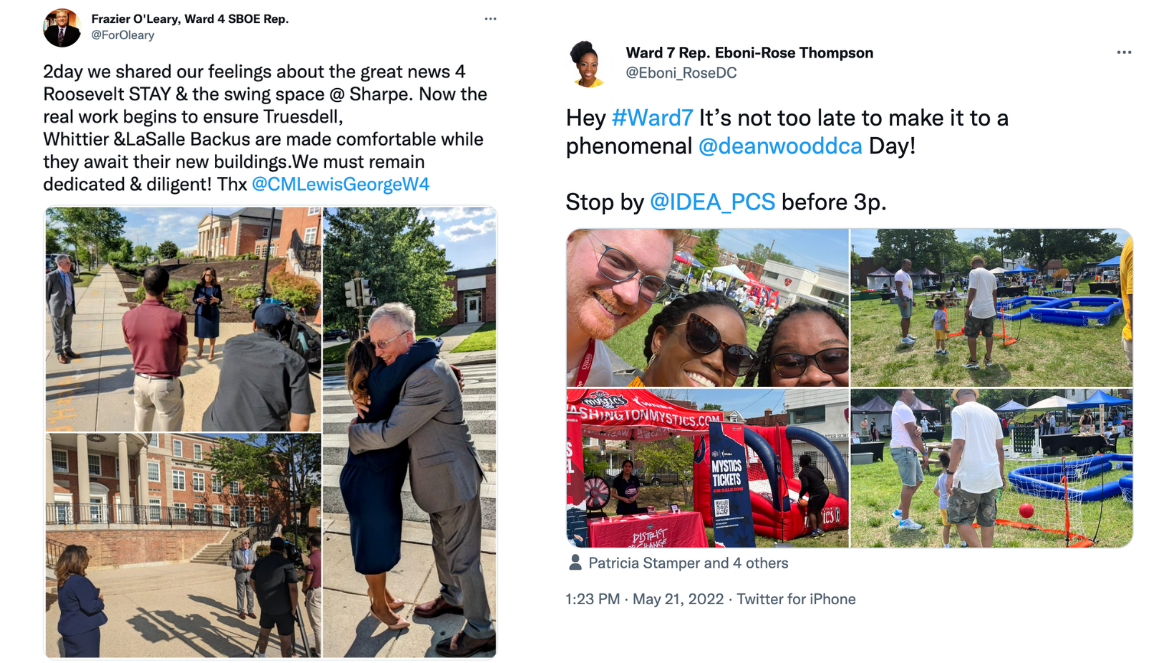 Screenshot from Rep O'Leary's and Rep Thompson's twitter accounts. 