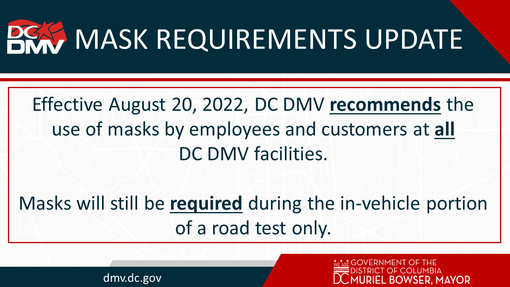 DMV Indoor Mask Guidance