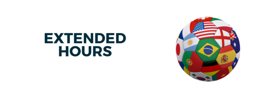 Colorful soccer ball with international logos