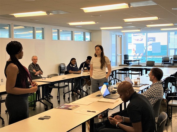 MOI Director Jenny Kessler meets with i-team members and MBSYEP interns July 2023