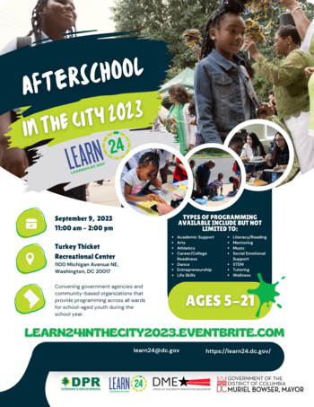 Afterschool In the City 2023 Flyer