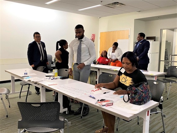 Job seekers at Shaw Public Library