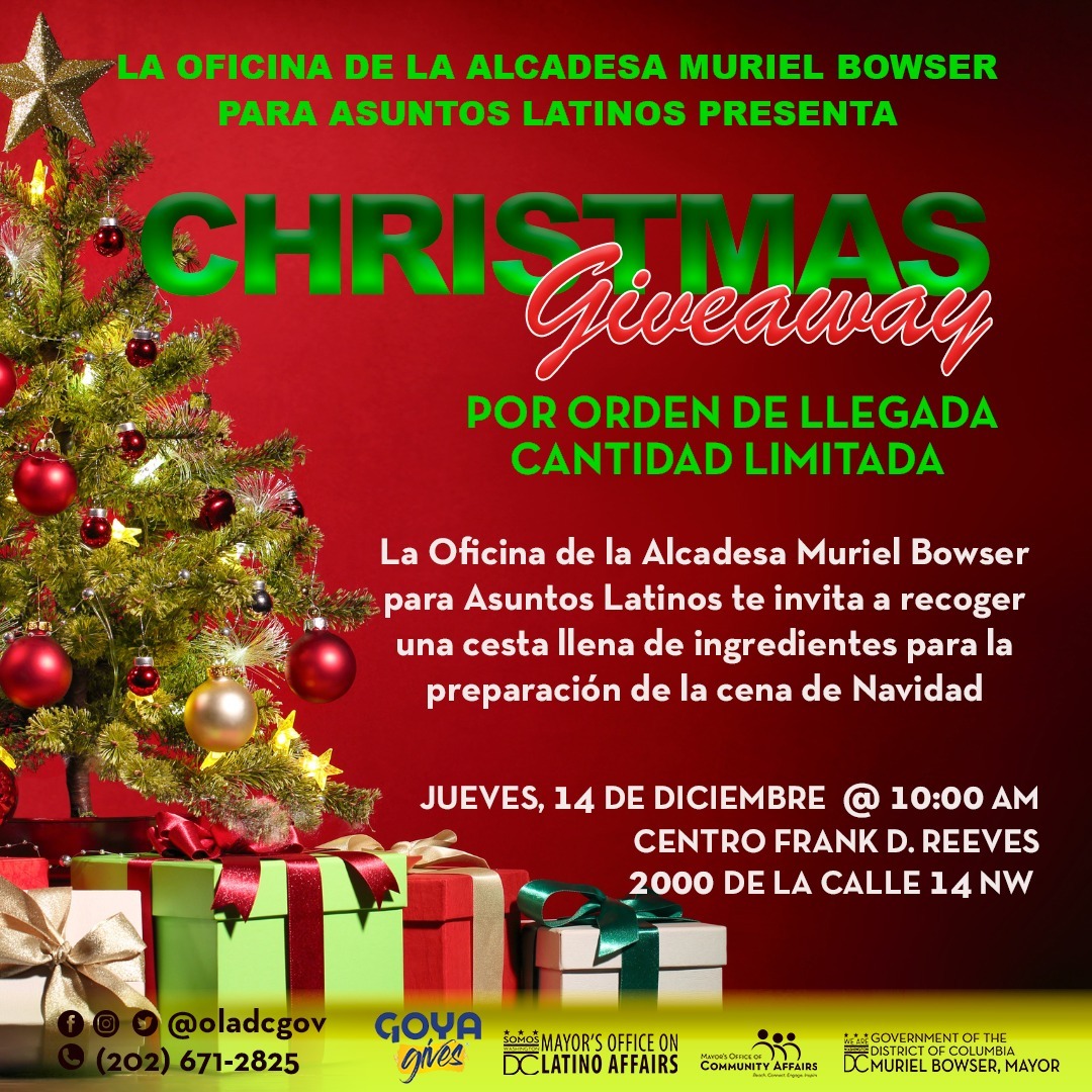 CORRECTION: MAÑANA 12/14:CHRISTMAS GIVEAWAY EN 2000 14th ST NW A LAS 10 ...