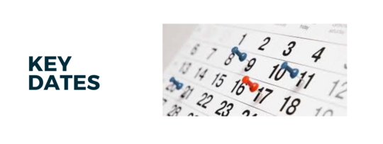 Close up of calendar dates