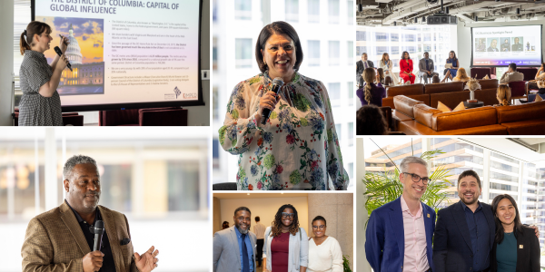 Collage photos from the Global Soft Landing program event in DC