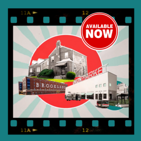 Video image of collaged DC buildings inside a film reel with Available Now graphic