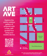 Art Ave map of locations surrounding Farragut Square and on adjacent sections of Connecticut Ave and K St
