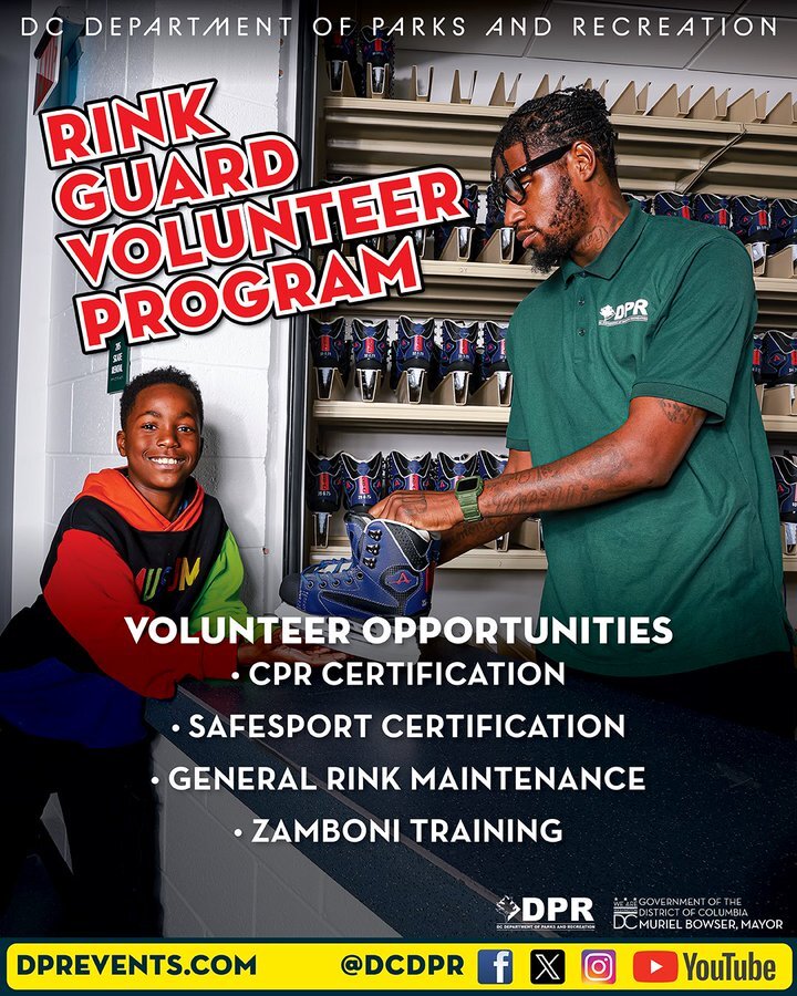 Opportunity to volunteer at Fort Dupont Ice Arena.