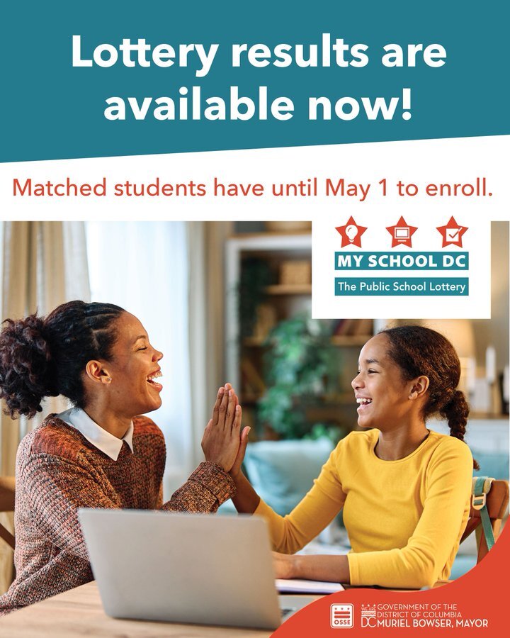 My School DC lottery results are now available. 