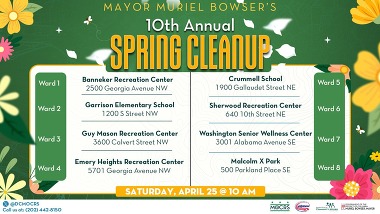 Spring cleaning opportunities in all eight wards on Saturday, April 25.