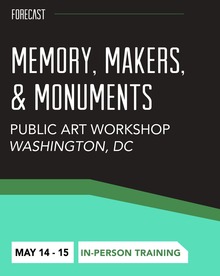Black and green ad for Memory Makers and Monument two-day public workshop