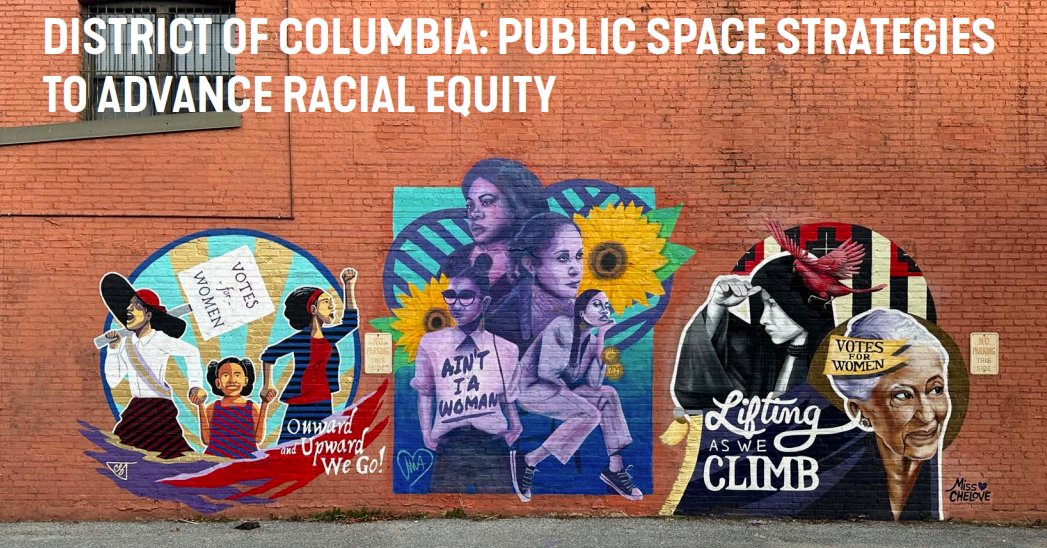Cover image from Transportation Land-Use Connections report showing a wall with murals on it