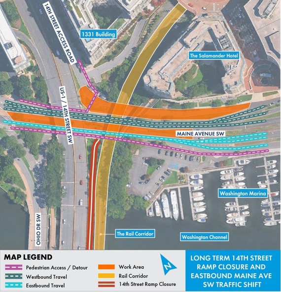 Long Term 14th Street Ramp Closure and Eastbound Maine Avenue SW Traffic Shift
